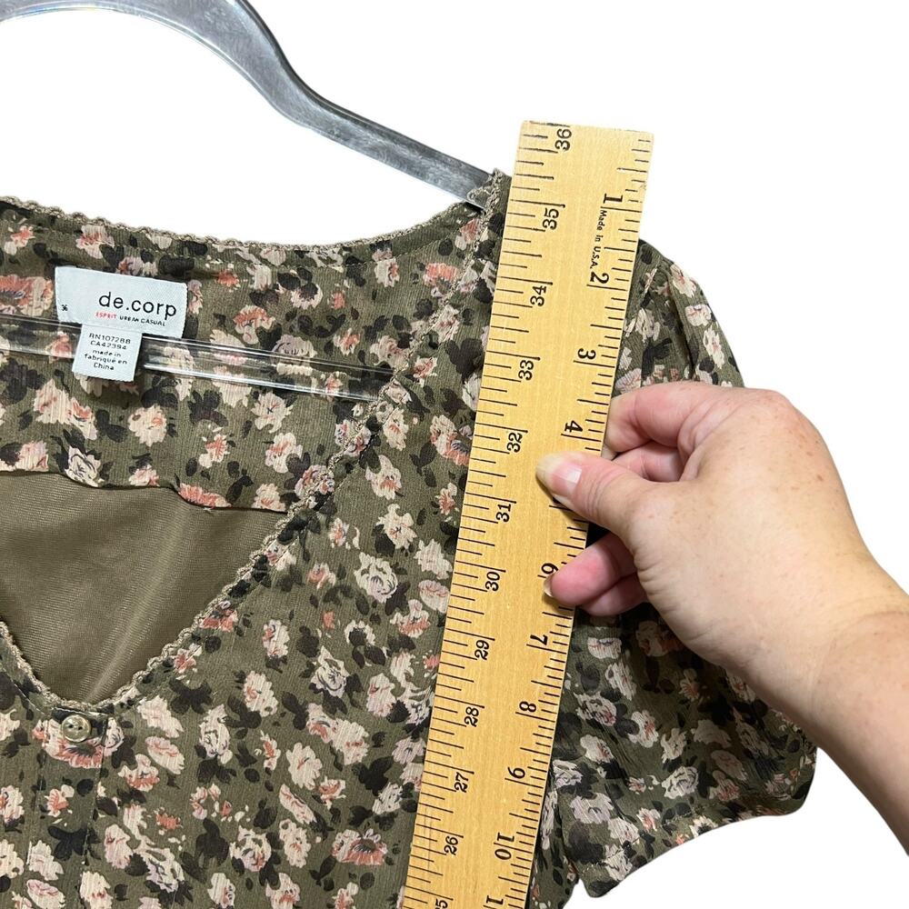 VTG ESPRIT Womens Floral Dress Sz 6 Cottage Retro Coquette Button Front 90s Y2K - Picture 16 of 16